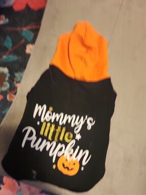 Mommy's Little Pumpkin Halloween Hoodie - Black & Orange